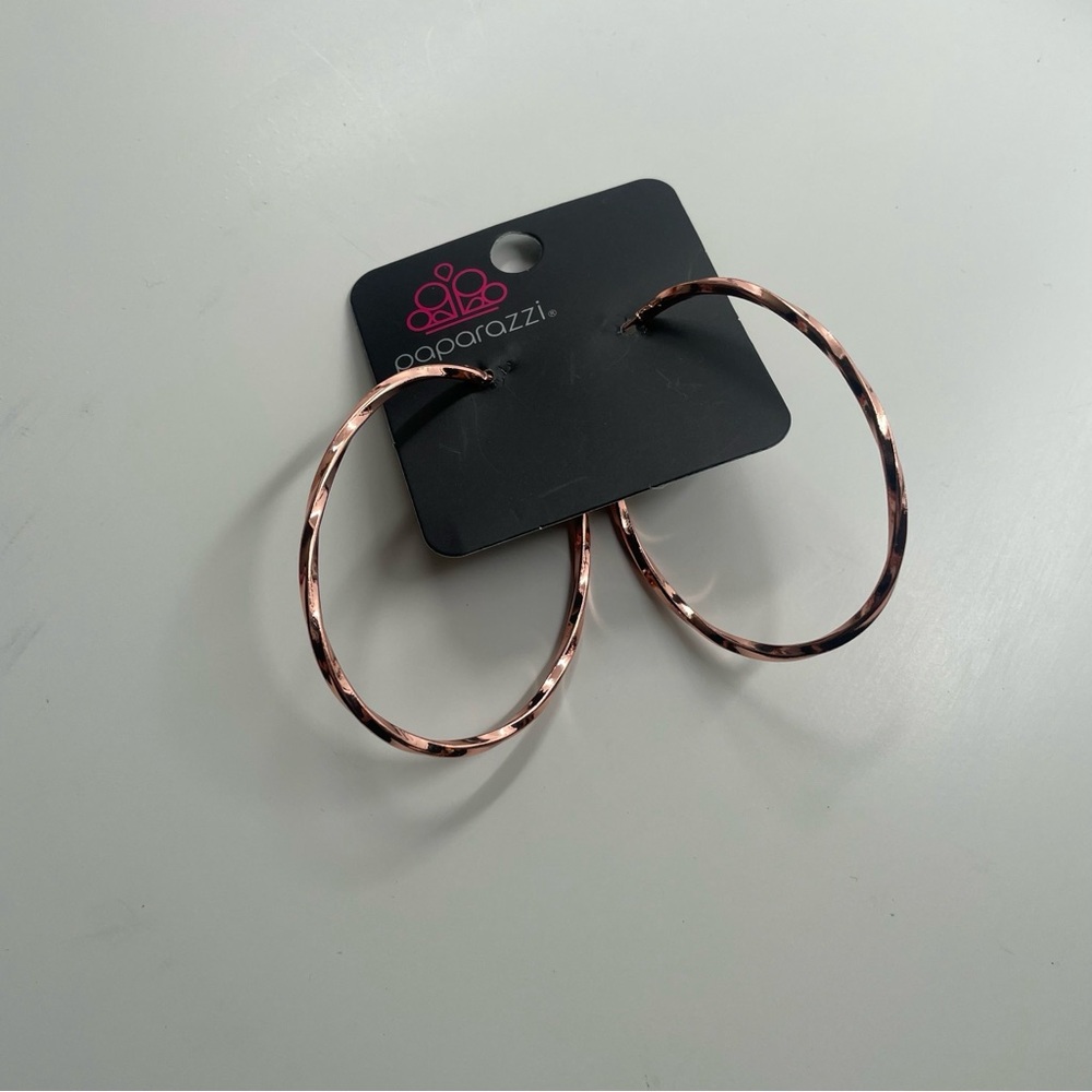 Paparazzi Copper Hoop Earring - Picture 5 of 6